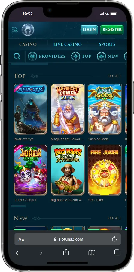 Slotuna Casino games selection