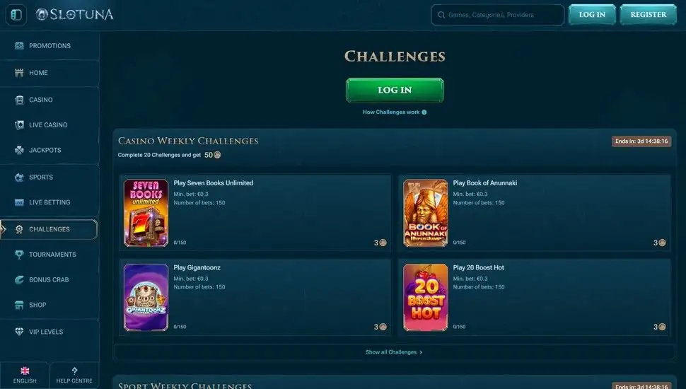 Slotuna slot view in portrait mode